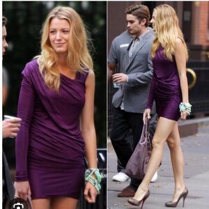 Alexander Wang Purple One Sleeve Dress
